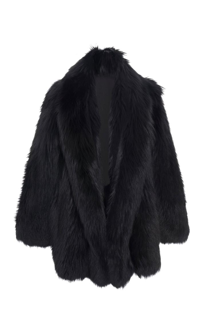 Sally Lapointe Shawl-collared Fox Fur Coat