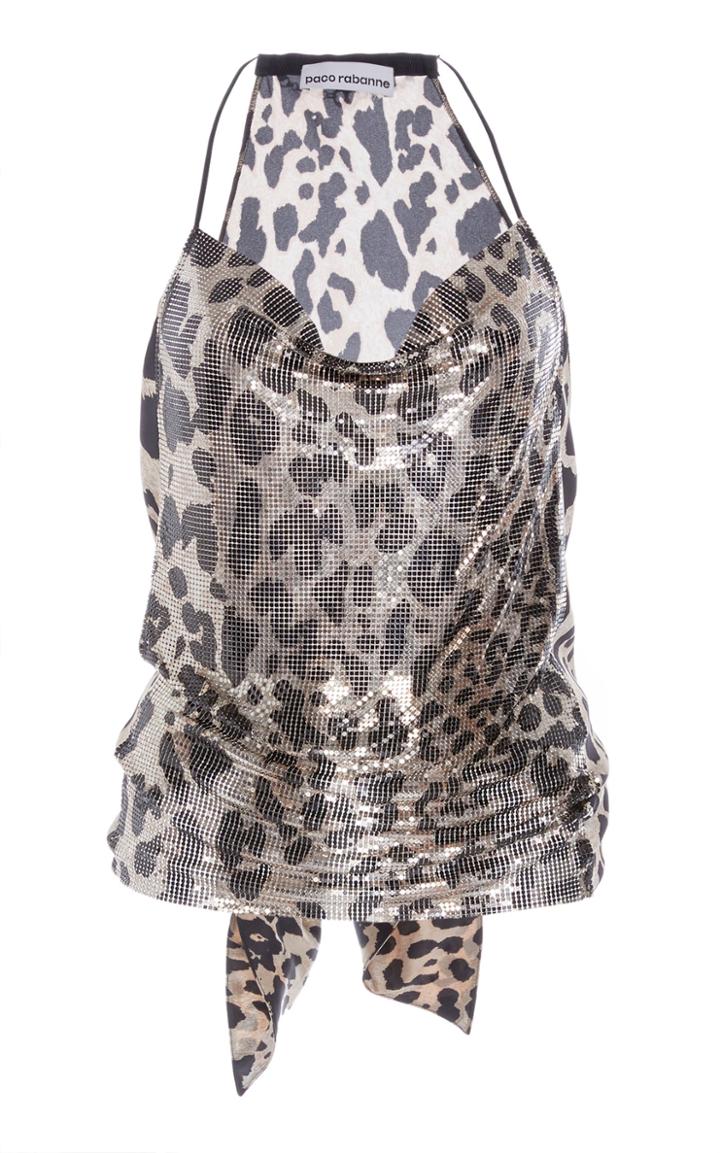 Paco Rabanne Fitted Cowl Neck Blouse