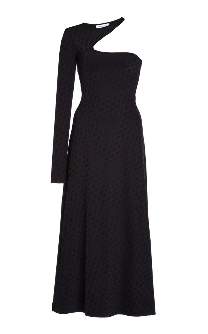 Moda Operandi Saks Potts Kitten Logo-print Jersey One-shoulder Midi Dress