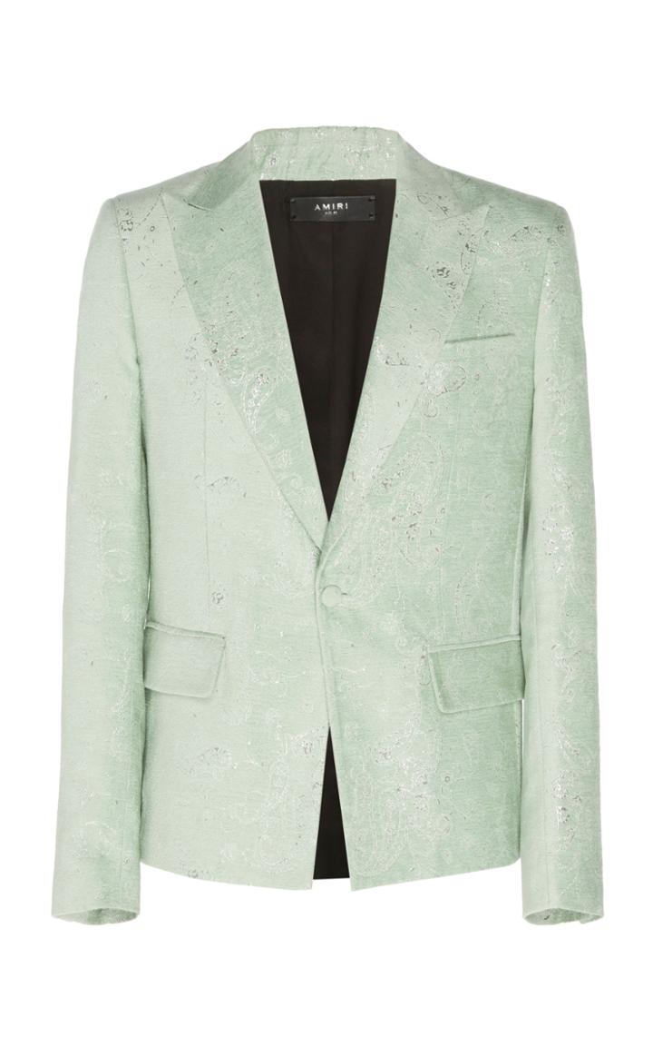 Amiri Paisley Velvet Glitter Blazer