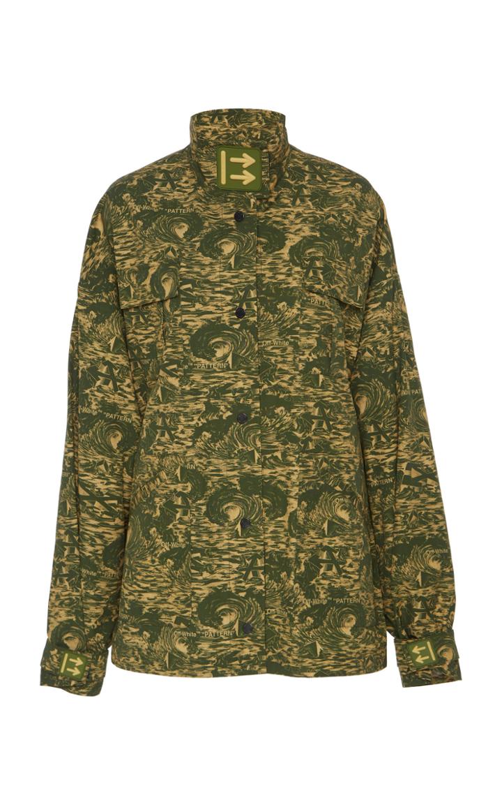 Off-white C/o Virgil Abloh Camo-printed Ripstop Track Coat