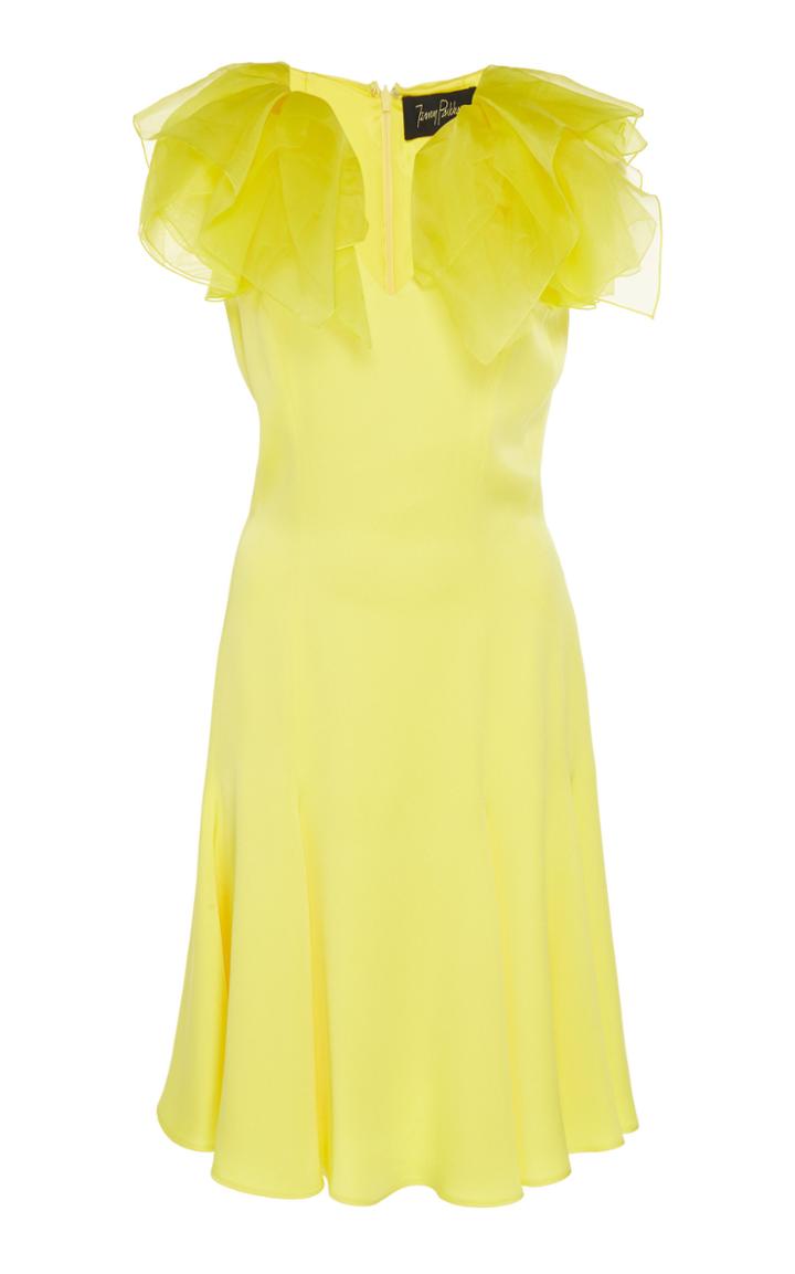 Jenny Packham Felice Ruffled-trimmed Crepe Mini Dress