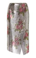 Paco Rabanne Metallic Floral Metal Skirt