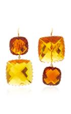 Renee Lewis Antique Red And Golden Citrine Earrings