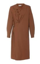 Sea Ruffled Wrap-effect Cotton Dress