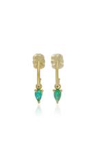 Ila Kinsley 14k Gold And Emerald Hoop Earrings