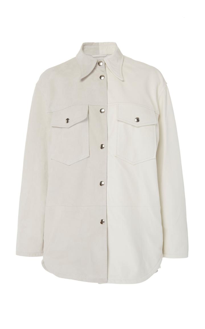 Mm6 Two-toned Leather Button-down Shirt