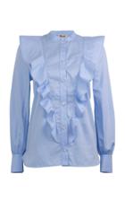 Baum Und Pferdgarten Marsala Ruffled Button Up Top