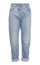 Balmain Strass Grid Boyfriend Jeans