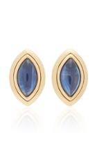 Mahnaz Collection One-of-a-kind 18k Gold And Sapphire Stud Earrings By Hemmerle C. 1990.