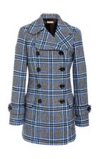Michael Kors Collection Double-breasted Plaid Wool-blend Coat