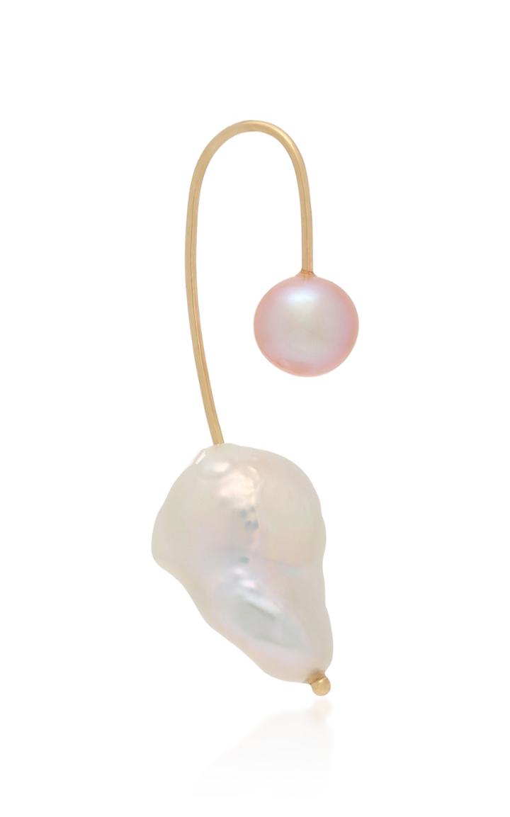 White/space Empress 14k Gold Baroque Pearl Single Earring