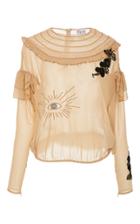 Red Valentino Georgette Long Sleeve Top