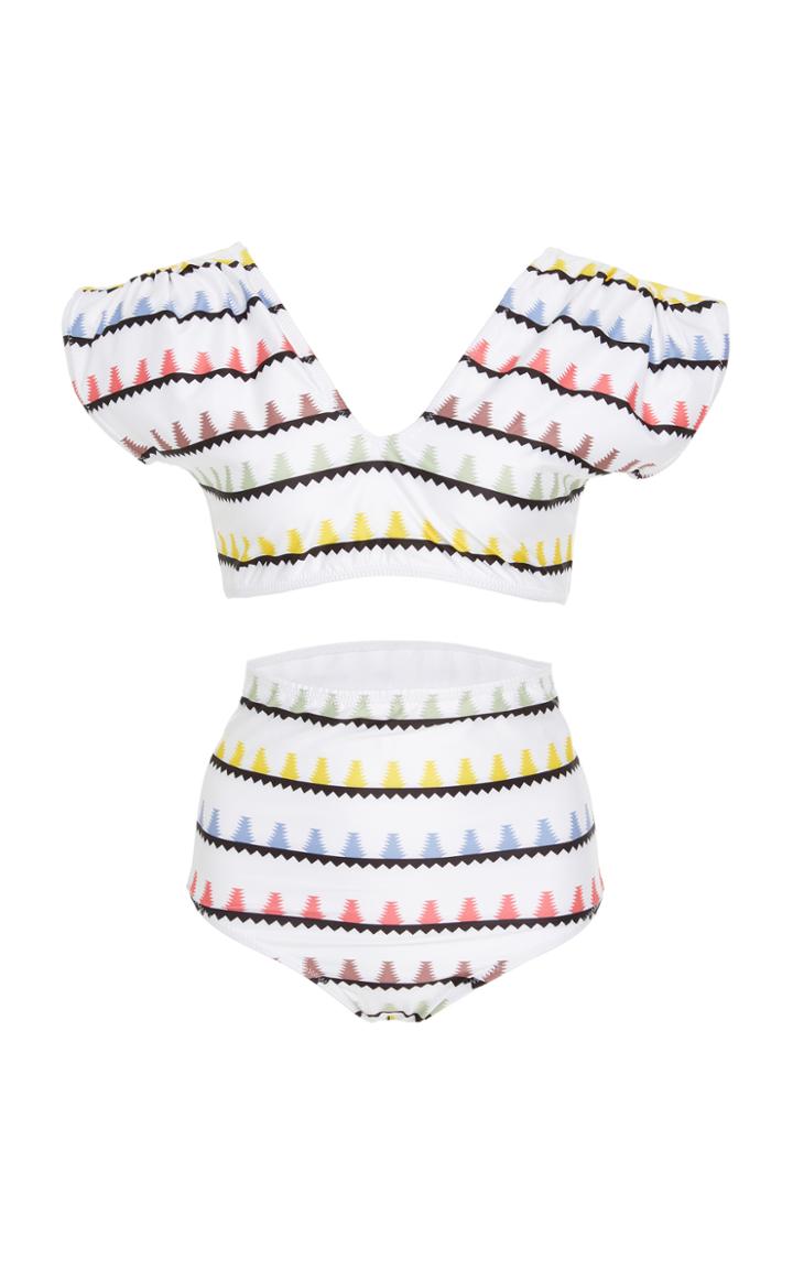 Carolina K Liset Cap Sleeve Printed Bikini Set