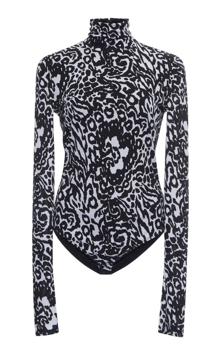 Versace Printed Turtleneck Leotard
