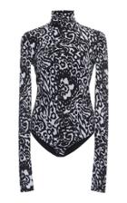 Versace Printed Turtleneck Leotard