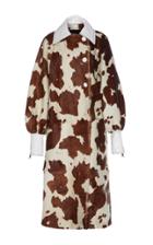 Wanda Nylon Calf Fur Oversized Coat