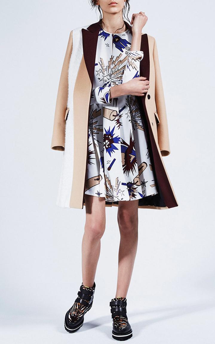 Msgm White Explosion Print Satin Dress