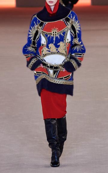 Moda Operandi Balmain Cowl Neck Knit Sweater Dress
