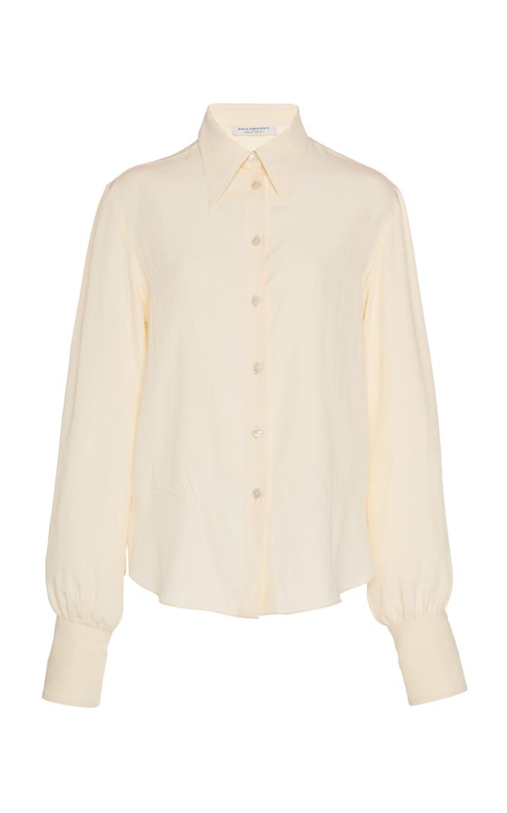 Philosophy Di Lorenzo Serafini Long Sleeved Crepe De Chine Top