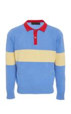 The Elder Statesman M'o Exclusive Rugby Stripe Cashmere Collared Shirt