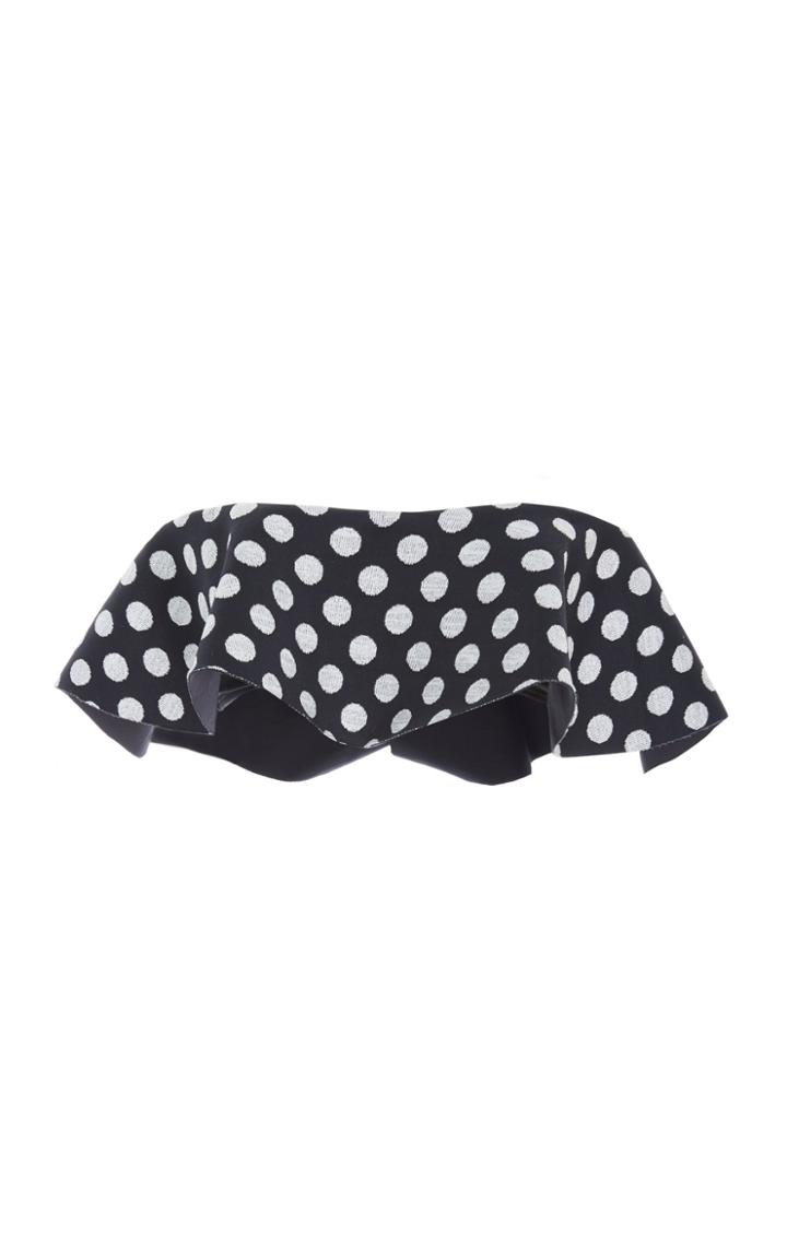 Agua De Coco Ruffled Polka-dot Bandeau Bikini Top