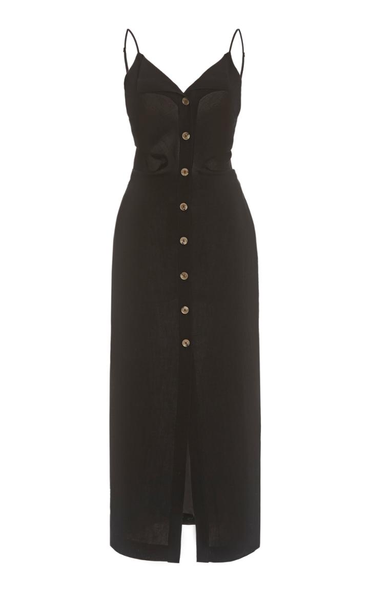 Nanushka Paz Crepe Buttoned Maxi Dress