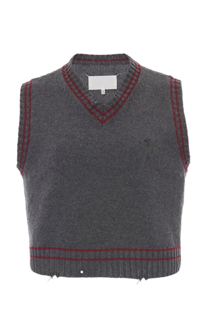 Maison Margiela Distressed Wool-blend Vest