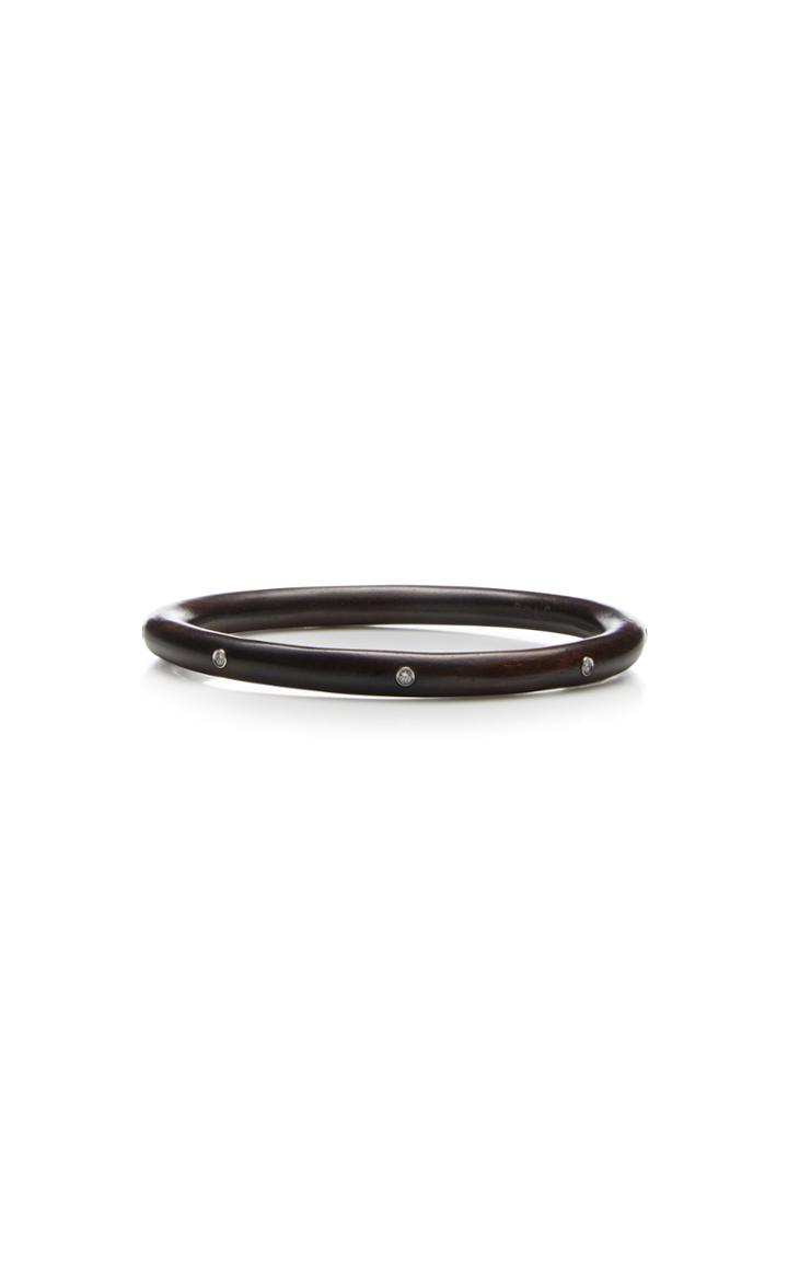 Rosa De La Cruz 18k White Gold Ebony And Diamond Bracelet