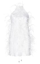Moda Operandi Michael Lo Sordo Feathered Silk-satin Mini Dress Size: 14