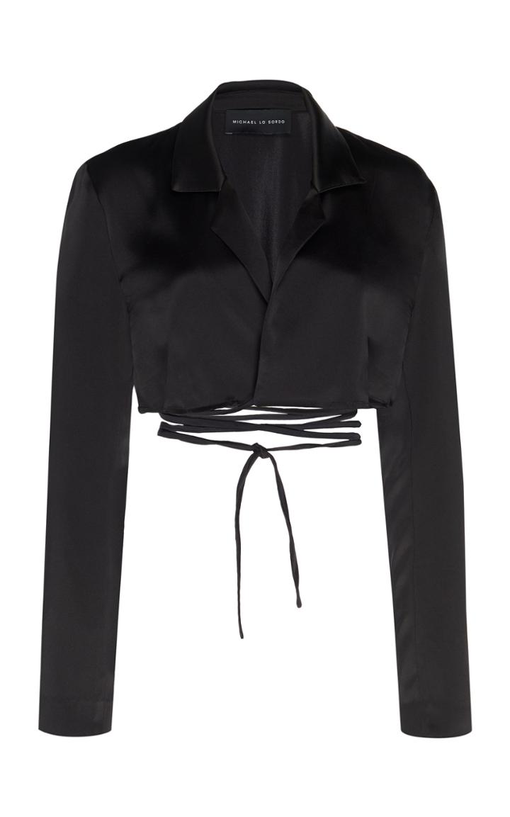 Moda Operandi Michael Lo Sordo Silk-satin Cropped Top Size: 6