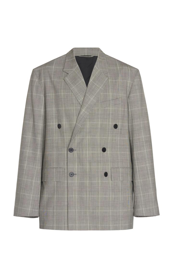 Balenciaga Prince Of Wales Double-breasted Wool-blend Blazer
