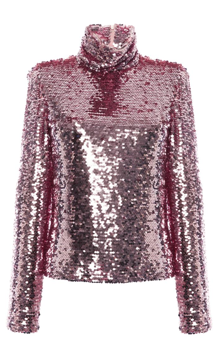 Msgm Sequin Turtleneck Top