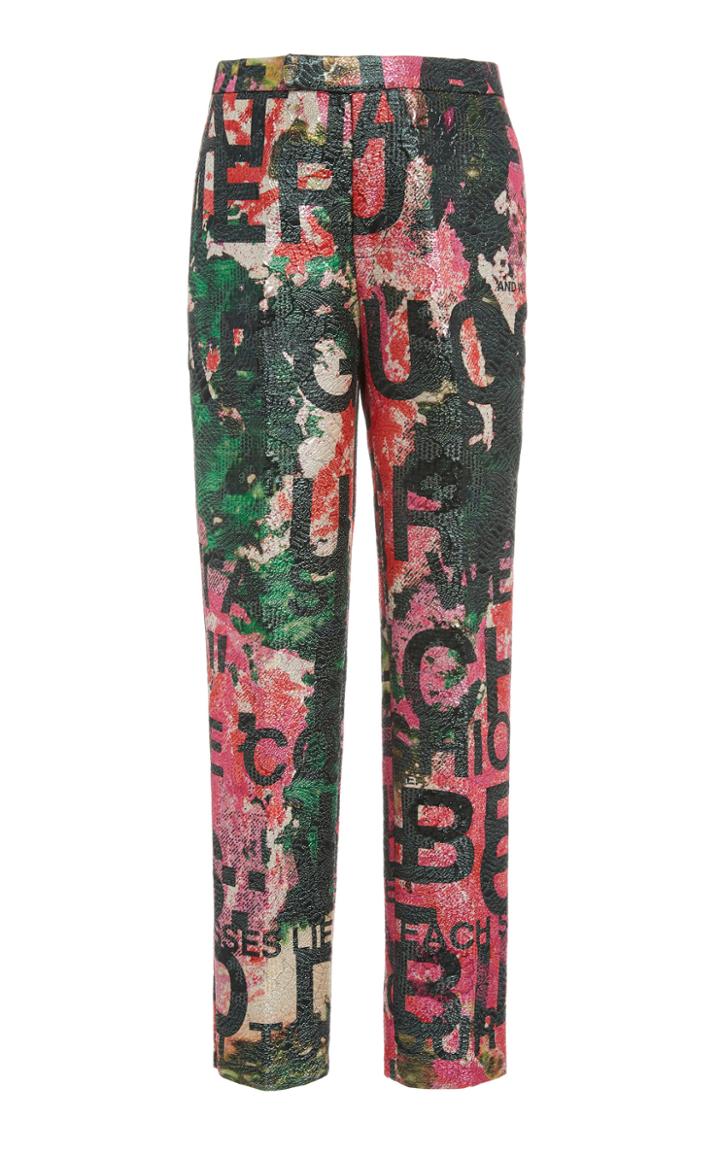 Moda Operandi Libertine A Dream For Winter Printed Jacquard Narrow Trousers