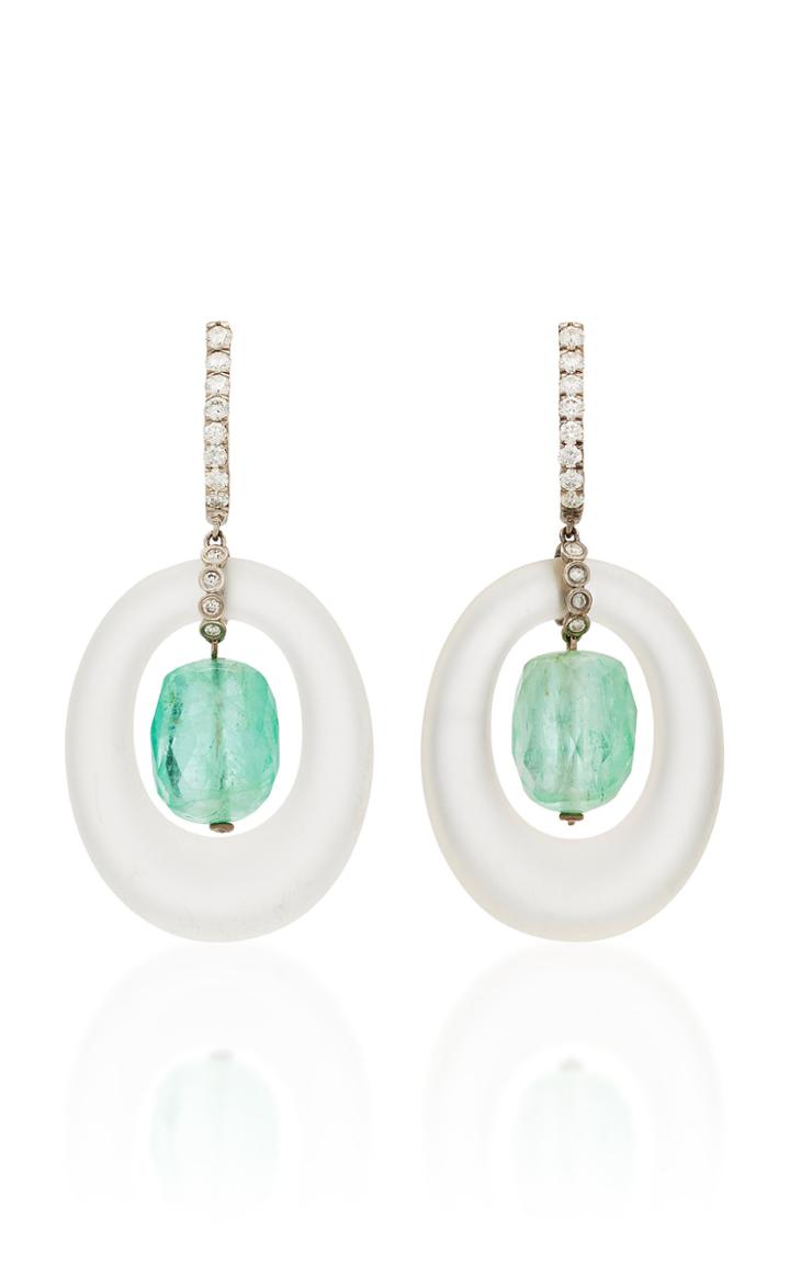 Sorab & Roshi One-of-a-kind Crystal & Emerald Drop Earrings