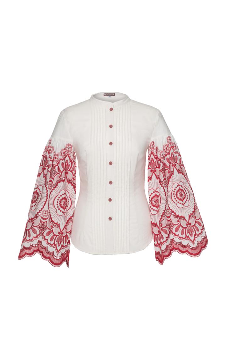 Lena Hoschek Zsa Zsa Embroidered Sleeve Blouse
