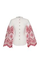 Lena Hoschek Zsa Zsa Embroidered Sleeve Blouse