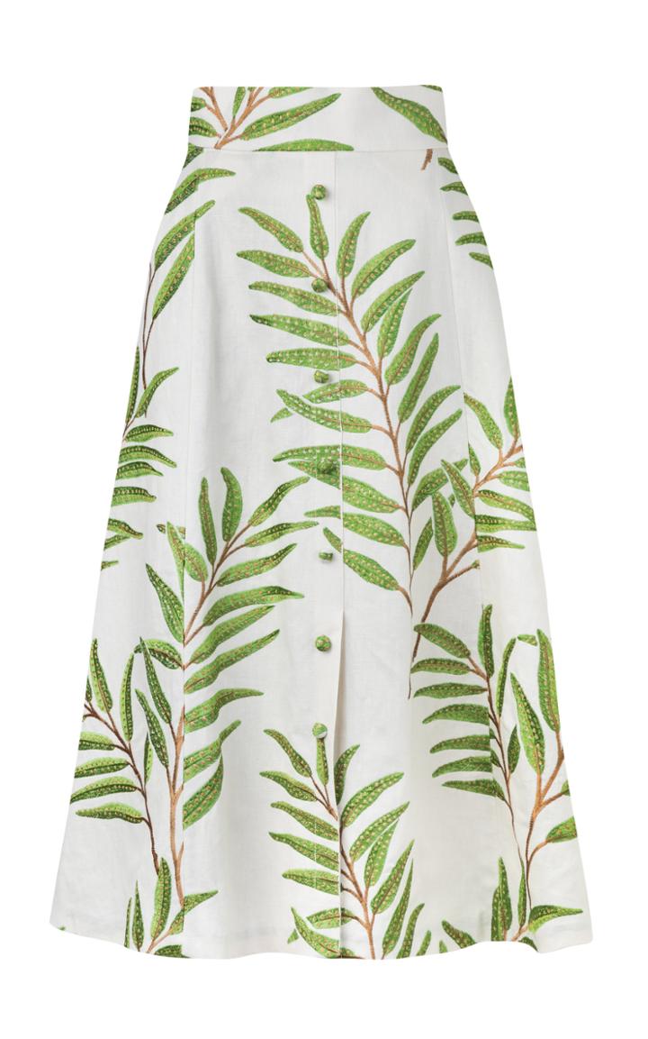 Maison Alma A-line Printed Maxi Skirt