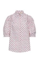 Moncler 4 Simone Rocha Ruffled Floral-print Cotton-poplin Shirt