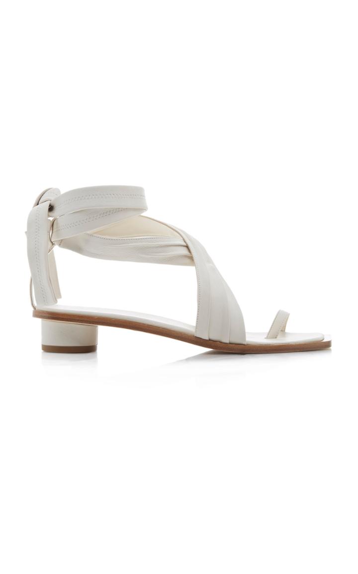 Tibi Miles Pleated Leather Sandals