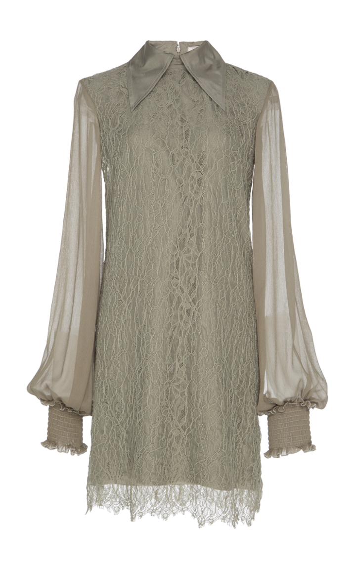 Nina Ricci Collared Lace Dress