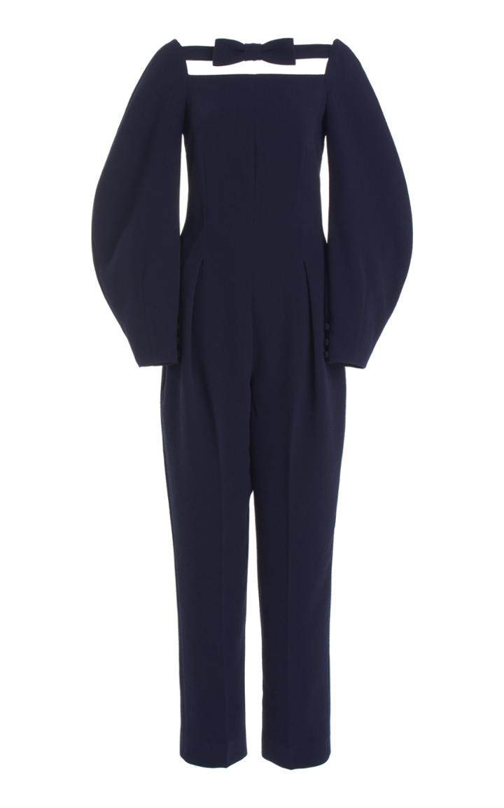 Moda Operandi Emilia Wickstead Ella Bow-detailed Stretch-crepe Jumpsuit