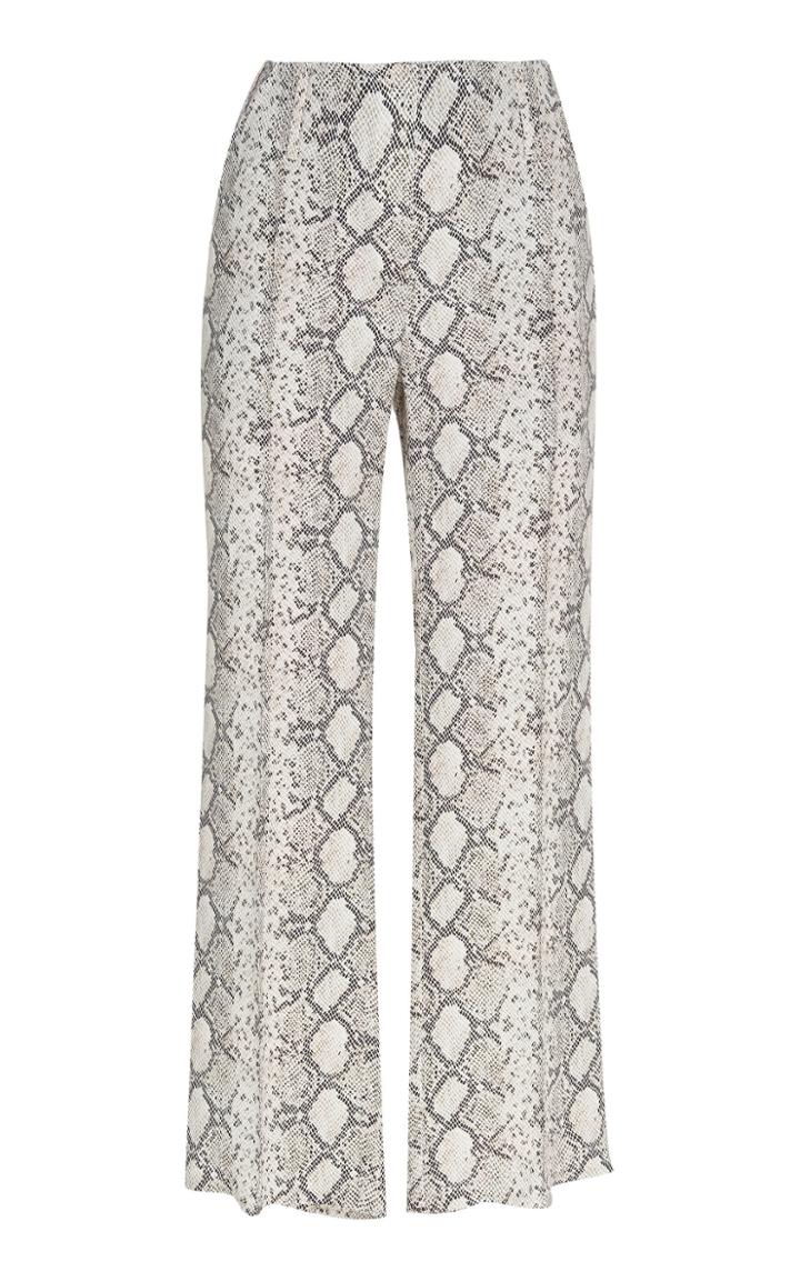 Rokh Raw-edge Straight-leg Snakeskin Trousers