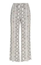 Rokh Raw-edge Straight-leg Snakeskin Trousers