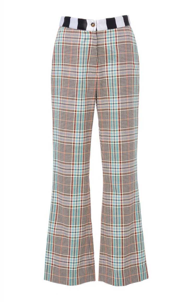 Stella Jean Kick Flare Check Pants
