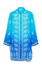 Juliet Dunn Ombre Embroidered Silk Shirt