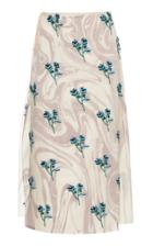 Marina Moscone Floral-print Silk-blend Skirt