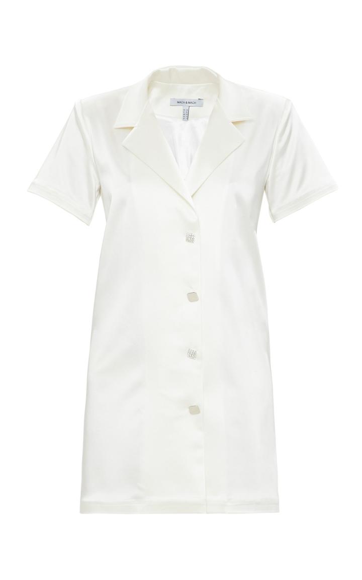 Moda Operandi Mach & Mach Ivory Silk French Shirt Dress