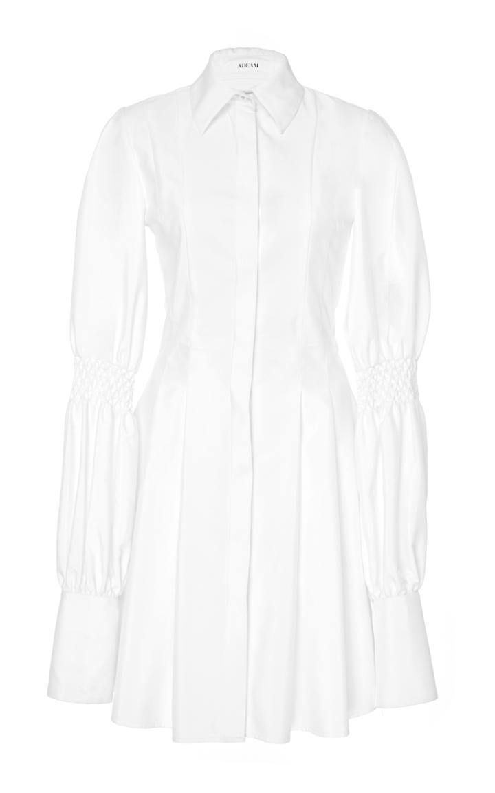 Adeam Pleated Shirt Dress With Smocking Detail