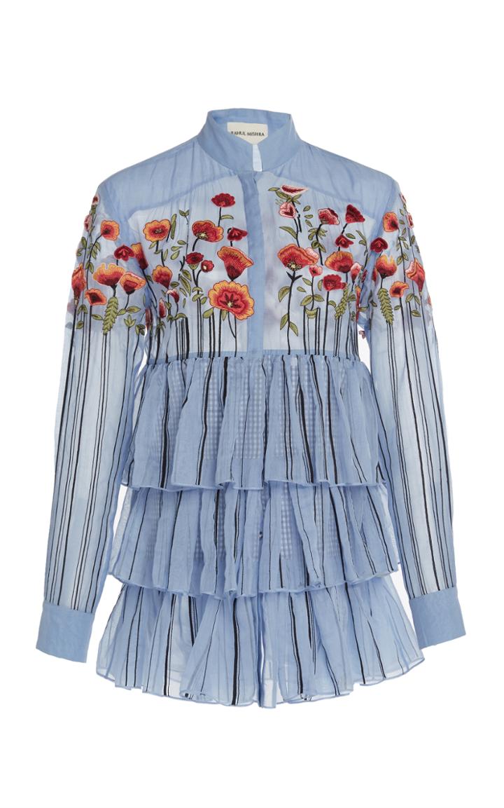 Rahul Mishra Coquelocot Tiered Ruffle Shirt